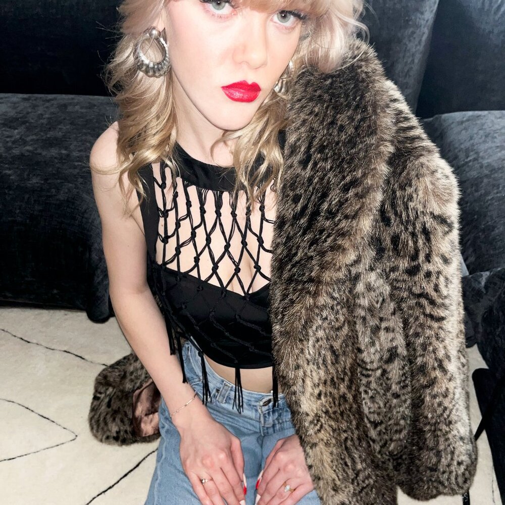Black Nasty Gal Bustier with Tassels S